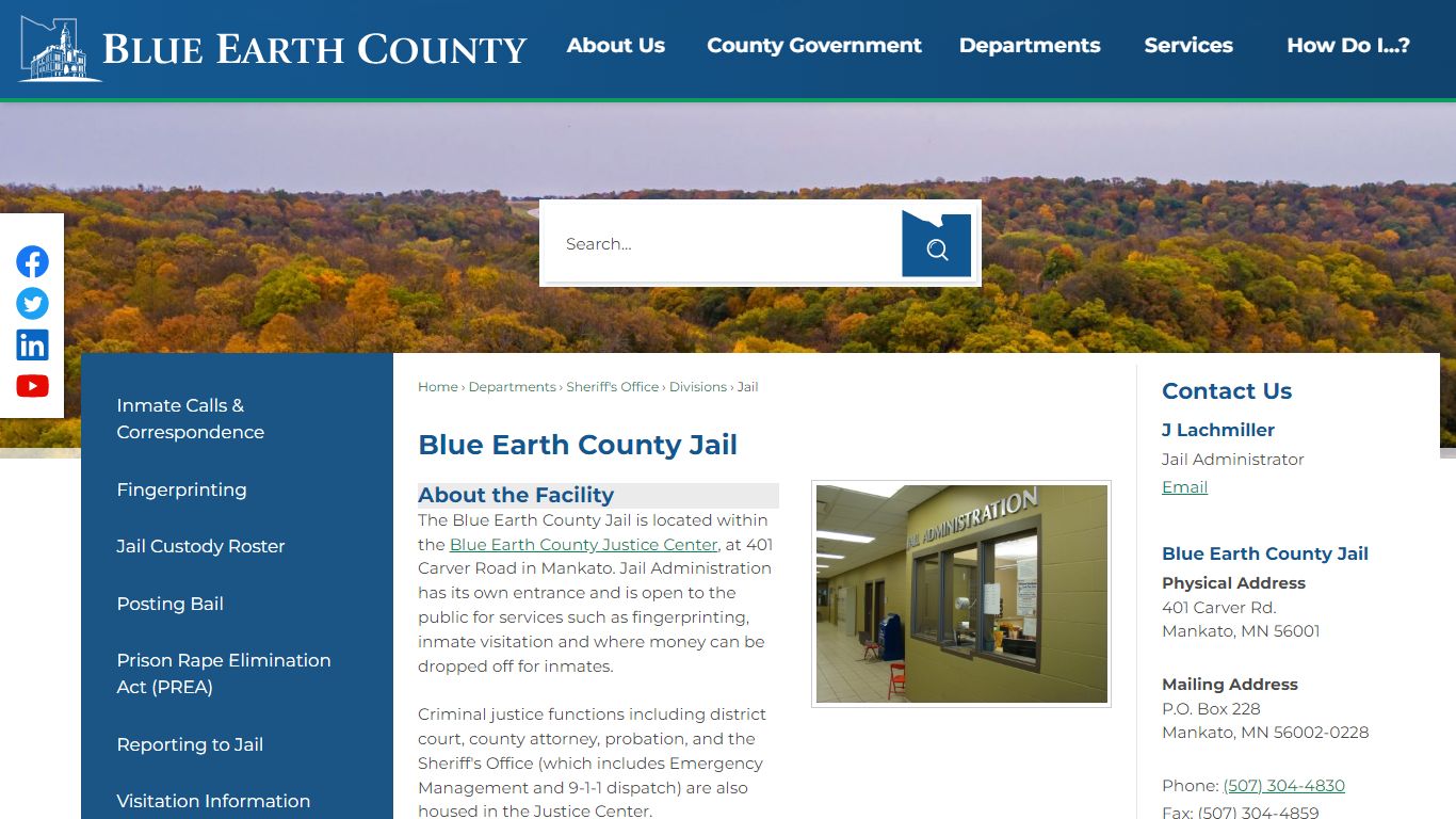 Blue Earth County Jail | Blue Earth County, MN - Official Website